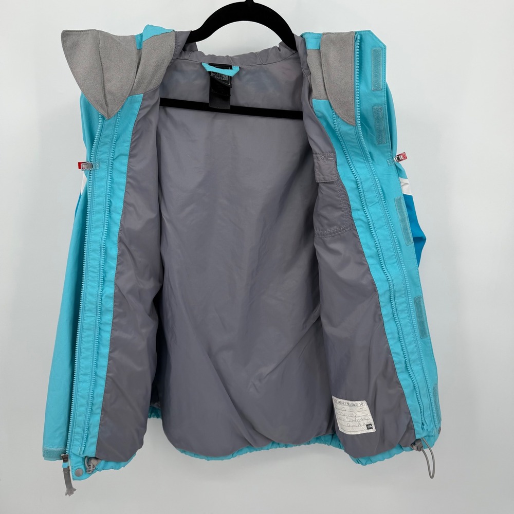 The North Face Girls S Hyvent Tri-Climate Jacket Aqua Blue White Full Zip Hooded - Picture 3 of 14